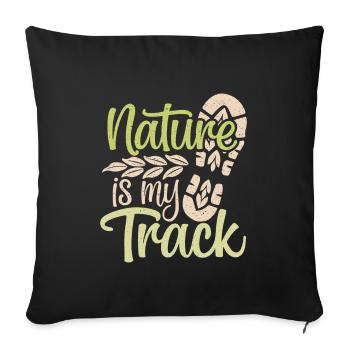 Running trails for trail running enthusiasts - Sofa pillowcase 17,3'' x 17,3'' (45 x 45 cm) - black - Front