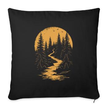 Running trails for trail running enthusiasts - Sofa pillowcase 17,3'' x 17,3'' (45 x 45 cm) - black - Front