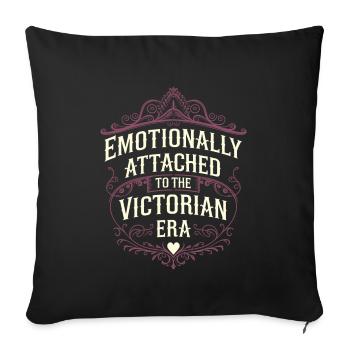 History fans from the Victorian era, - Sofa pillowcase 17,3'' x 17,3'' (45 x 45 cm) - black - Front