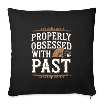 History fans from the Victorian era, - Sofa pillowcase 17,3'' x 17,3'' (45 x 45 cm) - black - Front