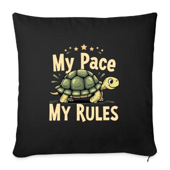 Soins des tortues pour les propriétaires de - Housse de coussin décorative 45 x 45 cm - noir - Devant