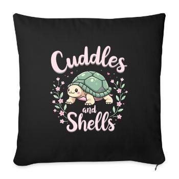 Soins des tortues pour les propriétaires de - Housse de coussin décorative 45 x 45 cm - noir - Devant