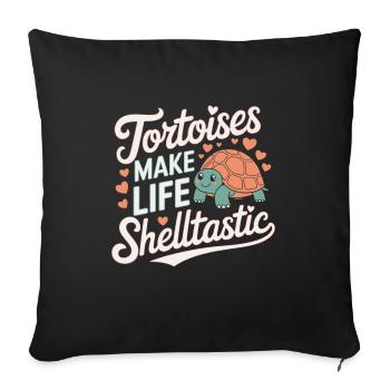 Soins des tortues pour les propriétaires de - Housse de coussin décorative 45 x 45 cm - noir - Devant