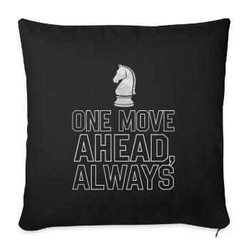 Chess humor lovers funny checkmate and checkmate - Sofa pillowcase 17,3'' x 17,3'' (45 x 45 cm) - black - Front