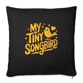Animaux de compagnie, canari, propriétaire, amoureux des oiseaux et - Housse de coussin décorative 45 x 45 cm - noir - Devant