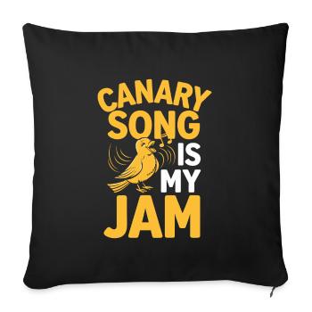 Pet, canary, owner, bird lover and - Sofa pillowcase 17,3'' x 17,3'' (45 x 45 cm) - black - Front