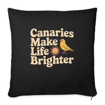 Pet, canary, owner, bird lover and - Sofa pillowcase 17,3'' x 17,3'' (45 x 45 cm) - black - Front