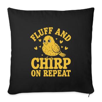 Pet, canary, owner, bird lover and - Sofa pillowcase 17,3'' x 17,3'' (45 x 45 cm) - black - Front