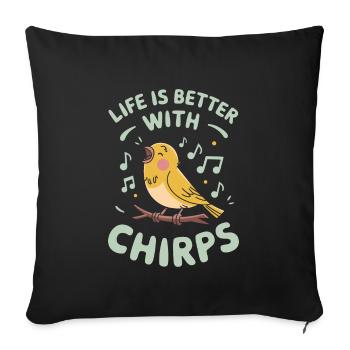 Pet, canary, owner, bird lover and - Sofa pillowcase 17,3'' x 17,3'' (45 x 45 cm) - black - Front