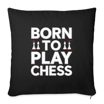 Chess Revival Movement Chess Lover Strategic - Sofa pillowcase 17,3'' x 17,3'' (45 x 45 cm) - black - Front