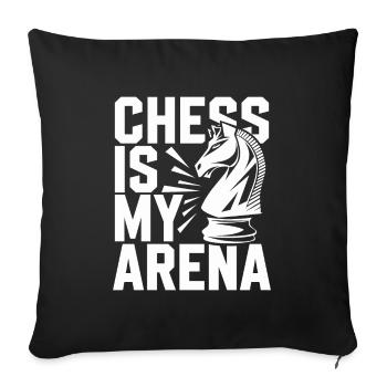 Chess Revival Movement Chess Lover Strategic - Sofa pillowcase 17,3'' x 17,3'' (45 x 45 cm) - black - Front