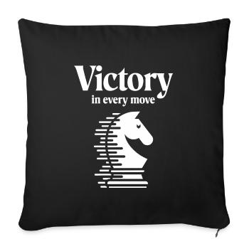 Chess Revival Movement Chess Lover Strategic - Sofa pillowcase 17,3'' x 17,3'' (45 x 45 cm) - black - Front