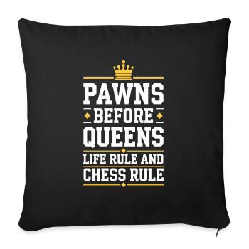 Chess Revival Movement Chess Lover Strategic - Sofa pillowcase 17,3'' x 17,3'' (45 x 45 cm) - black - Front