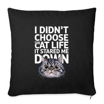 Cat Lover, Dark Humor, Naughty, - Sofa pillowcase 17,3'' x 17,3'' (45 x 45 cm) - black - Front