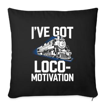 Railfan Passionné de train Amoureux des locomotives - Housse de coussin décorative 45 x 45 cm - noir - Devant