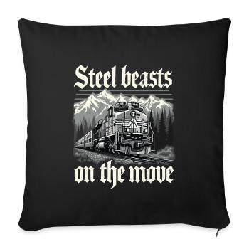 Railfan Passionné de train Amoureux des locomotives - Housse de coussin décorative 45 x 45 cm - noir - Devant