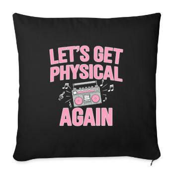 Amateurs de fitness des années 80 Entraînement rétro et - Housse de coussin décorative 45 x 45 cm - noir - Devant