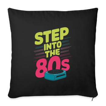 Amateurs de fitness des années 80 Entraînement rétro et - Housse de coussin décorative 45 x 45 cm - noir - Devant