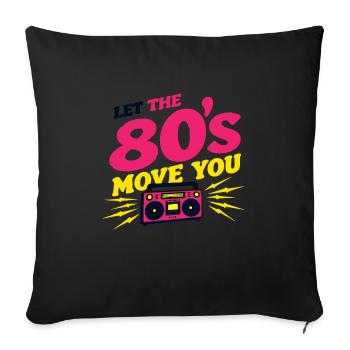 Amateurs de fitness des années 80 Entraînement rétro et - Housse de coussin décorative 45 x 45 cm - noir - Devant