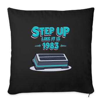 Amateurs de fitness des années 80 Entraînement rétro et - Housse de coussin décorative 45 x 45 cm - noir - Devant