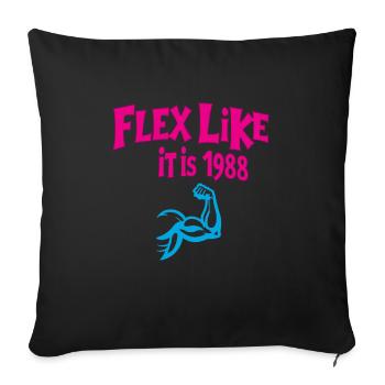 Amateurs de fitness des années 80 Entraînement rétro et - Housse de coussin décorative 45 x 45 cm - noir - Devant