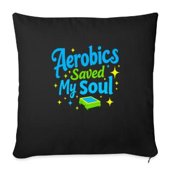 Amateurs de fitness des années 80 Entraînement rétro et - Housse de coussin décorative 45 x 45 cm - noir - Devant