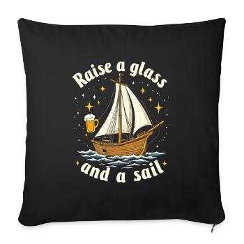 Marins Chant Chantant Aventures sur le navire - Housse de coussin décorative 45 x 45 cm - noir - Devant