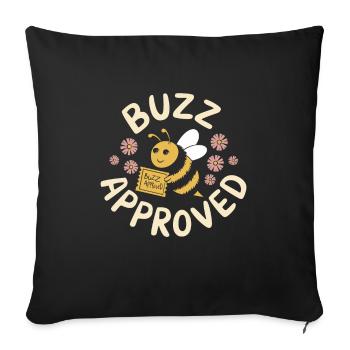 Bee-friendly gardener, pollinator, garden and - Sofa pillowcase 17,3'' x 17,3'' (45 x 45 cm) - black - Front