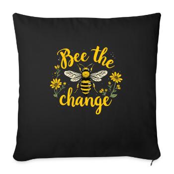 Bee-friendly gardener, pollinator, garden and - Sofa pillowcase 17,3'' x 17,3'' (45 x 45 cm) - black - Front
