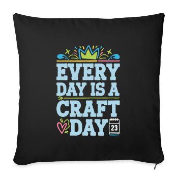Basteln Mit Kindern Diy-projekte Und Lustige - Sofakissenbezug 45 x 45 cm - Schwarz - Vorne