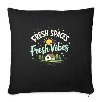 Spring cleaning enthusiasts, new beginnings and - Sofa pillowcase 17,3'' x 17,3'' (45 x 45 cm) - black - Front