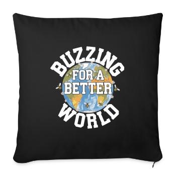Bee-friendly gardener, pollinator, garden and - Sofa pillowcase 17,3'' x 17,3'' (45 x 45 cm) - black - Front