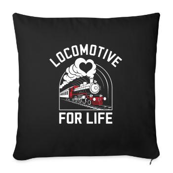 Railfan Passionné de train Amoureux des locomotives - Housse de coussin décorative 45 x 45 cm - noir - Devant