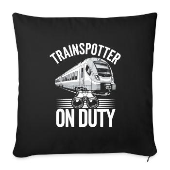 Railfan Passionné de train Amoureux des locomotives - Housse de coussin décorative 45 x 45 cm - noir - Devant