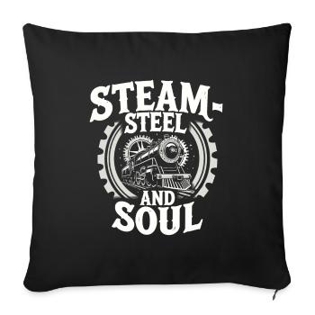 Railfan Passionné de train Amoureux des locomotives - Housse de coussin décorative 45 x 45 cm - noir - Devant