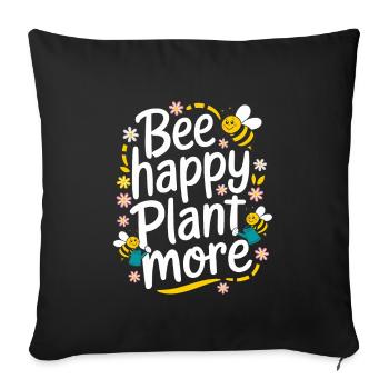Bee-friendly gardener, pollinator, garden and - Sofa pillowcase 17,3'' x 17,3'' (45 x 45 cm) - black - Front