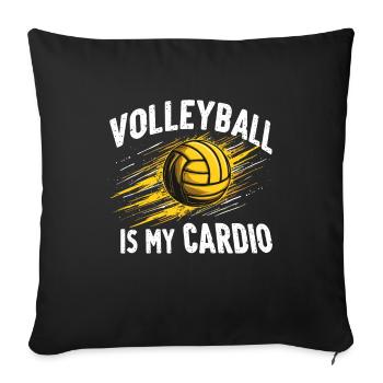 Joueur De Volley-ball Et Fan Spike Service - Housse de coussin décorative 45 x 45 cm - noir - Devant
