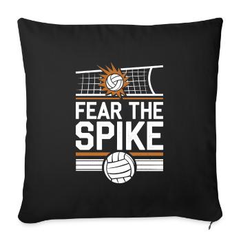 Joueur De Volley-ball Et Fan Spike Service - Housse de coussin décorative 45 x 45 cm - noir - Devant