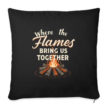 Fire Pits Backyard Gatherings In - Sofa pillowcase 17,3'' x 17,3'' (45 x 45 cm) - black - Front