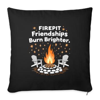 Fire Pits Backyard Gatherings In - Sofa pillowcase 17,3'' x 17,3'' (45 x 45 cm) - black - Front