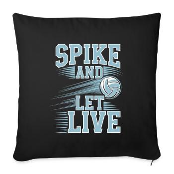 Volleyball Player And Fan Spike Serving - Sofa pillowcase 17,3'' x 17,3'' (45 x 45 cm) - black - Front