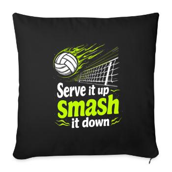 Volleyball Player And Fan Spike Serving - Sofa pillowcase 17,3'' x 17,3'' (45 x 45 cm) - black - Front