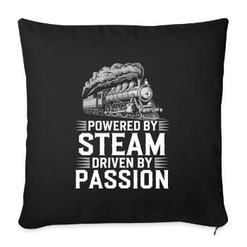 Railfan Passionné de train Amoureux des locomotives - Housse de coussin décorative 45 x 45 cm - noir - Devant