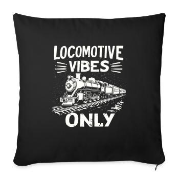 Railfan Passionné de train Amoureux des locomotives - Housse de coussin décorative 45 x 45 cm - noir - Devant