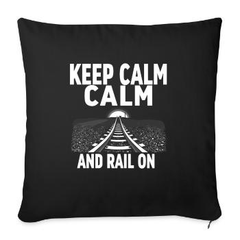 Railfan Passionné de train Amoureux des locomotives - Housse de coussin décorative 45 x 45 cm - noir - Devant