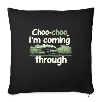 Railfan Passionné de train Amoureux des locomotives - Housse de coussin décorative 45 x 45 cm - noir - Devant