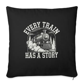 Railfan Passionné de train Amoureux des locomotives - Housse de coussin décorative 45 x 45 cm - noir - Devant