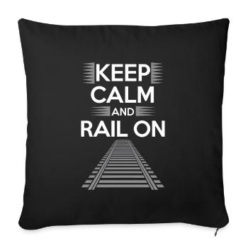 Railfan Passionné de train Amoureux des locomotives - Housse de coussin décorative 45 x 45 cm - noir - Devant