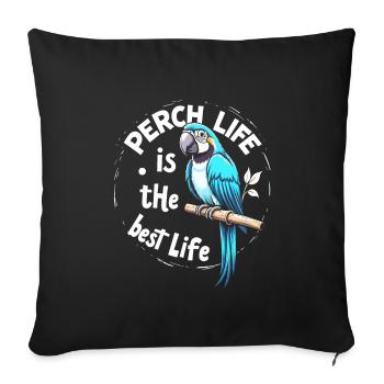 Parrot Owner Parrot Life And Exotic - Sofa pillowcase 17,3'' x 17,3'' (45 x 45 cm) - black - Front