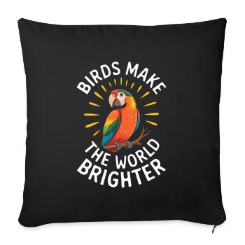 Parrot Owner Parrot Life And Exotic - Sofa pillowcase 17,3'' x 17,3'' (45 x 45 cm) - black - Front